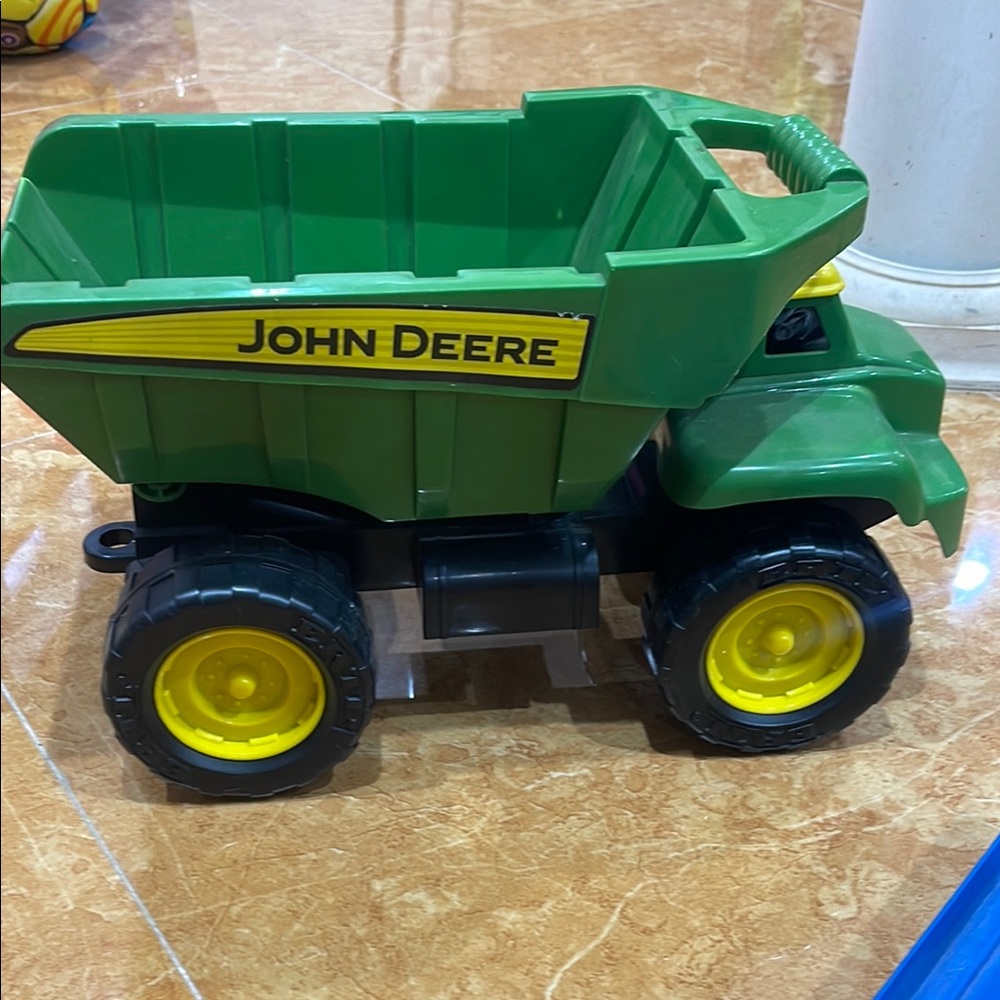 John Deere Green and Blue Toy Dump Truck - Picture 2 of 5